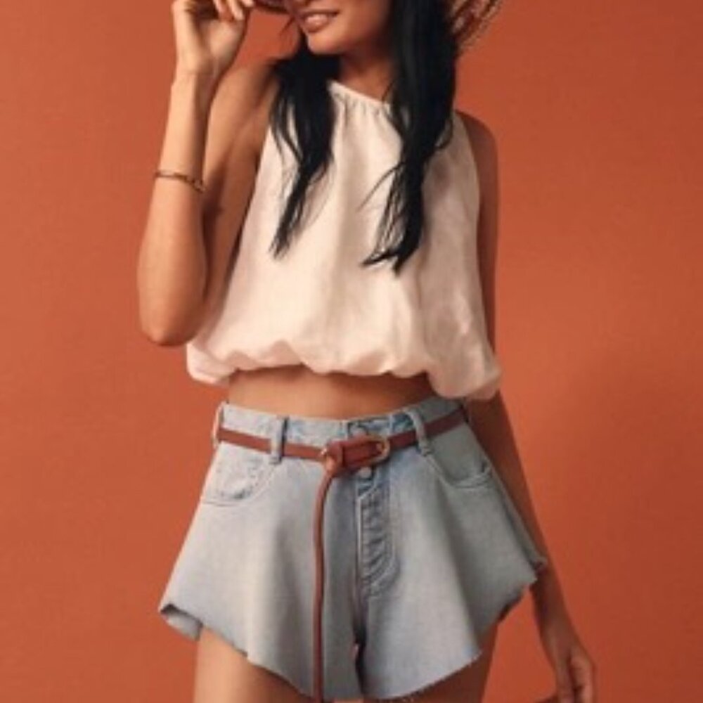 Pilcro Micro Denim Shorts   Size- 28